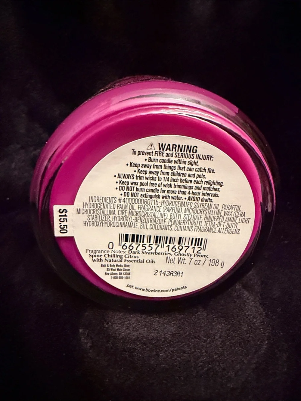 Bath & Body Works Ghoul Friend Scented Candle - Magenta Pink